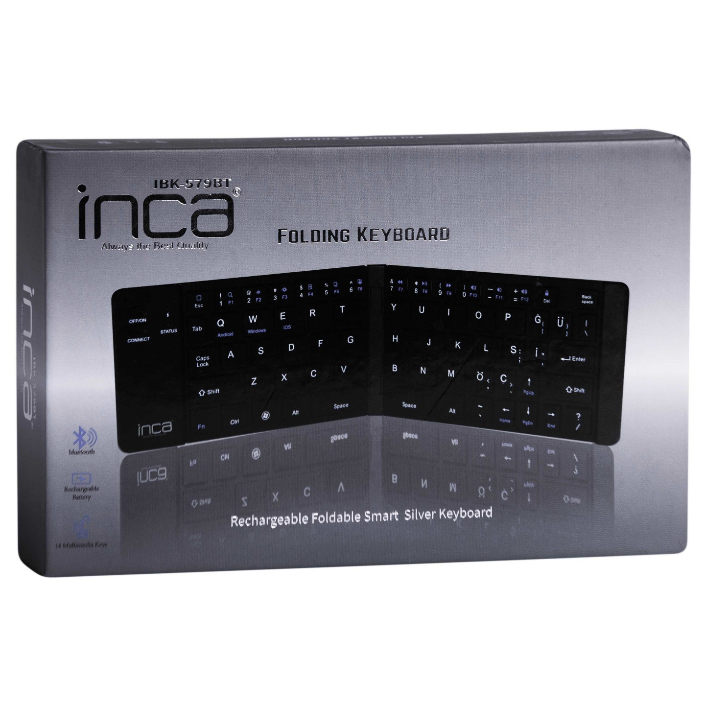 INCA Tastatur + Maus IBK-579BT BT 3.0 Mini-Größe. faltbar. 5-10m silver — Buy in Cyprus with Fast Delivery