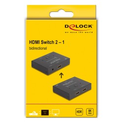 DELOCK HDMI 2 - 1 Switch bidirektional 8K 60Hz — Buy in Cyprus with Fast Delivery