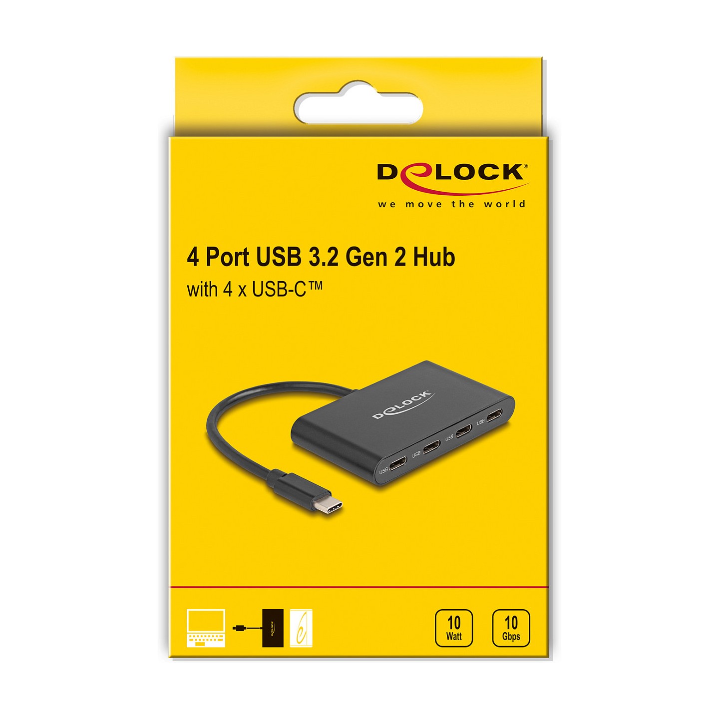 DELOCK USB 3.2 Gen 2 USB Type-C Hub mit 4 x USB Type-C Buchse - 10 Gbps — Buy in Cyprus with Fast Delivery