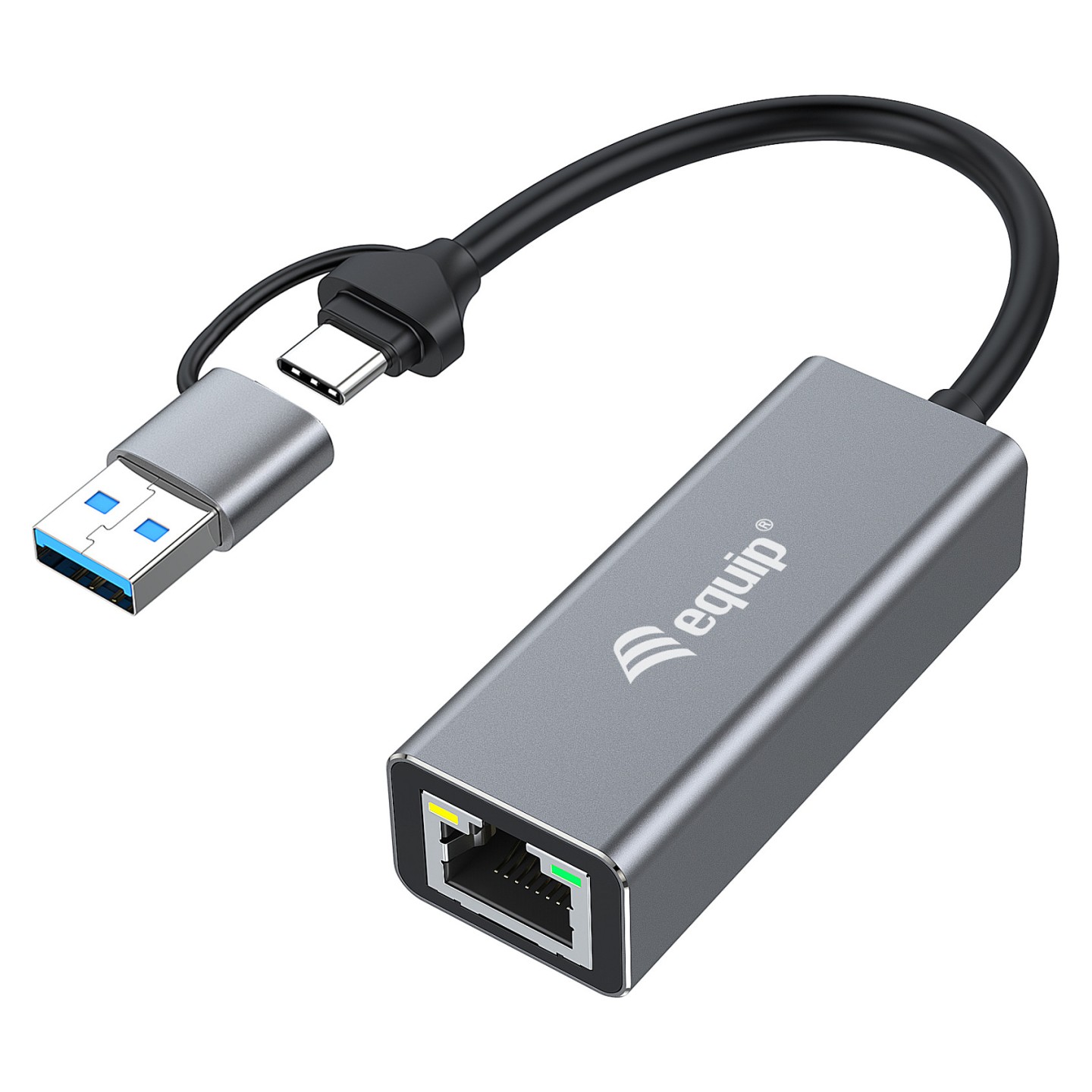 Equip Adapter USB-C - to RJ45 10 100 1000 2500 Mbps + USB-A — Buy in Cyprus with Fast Delivery