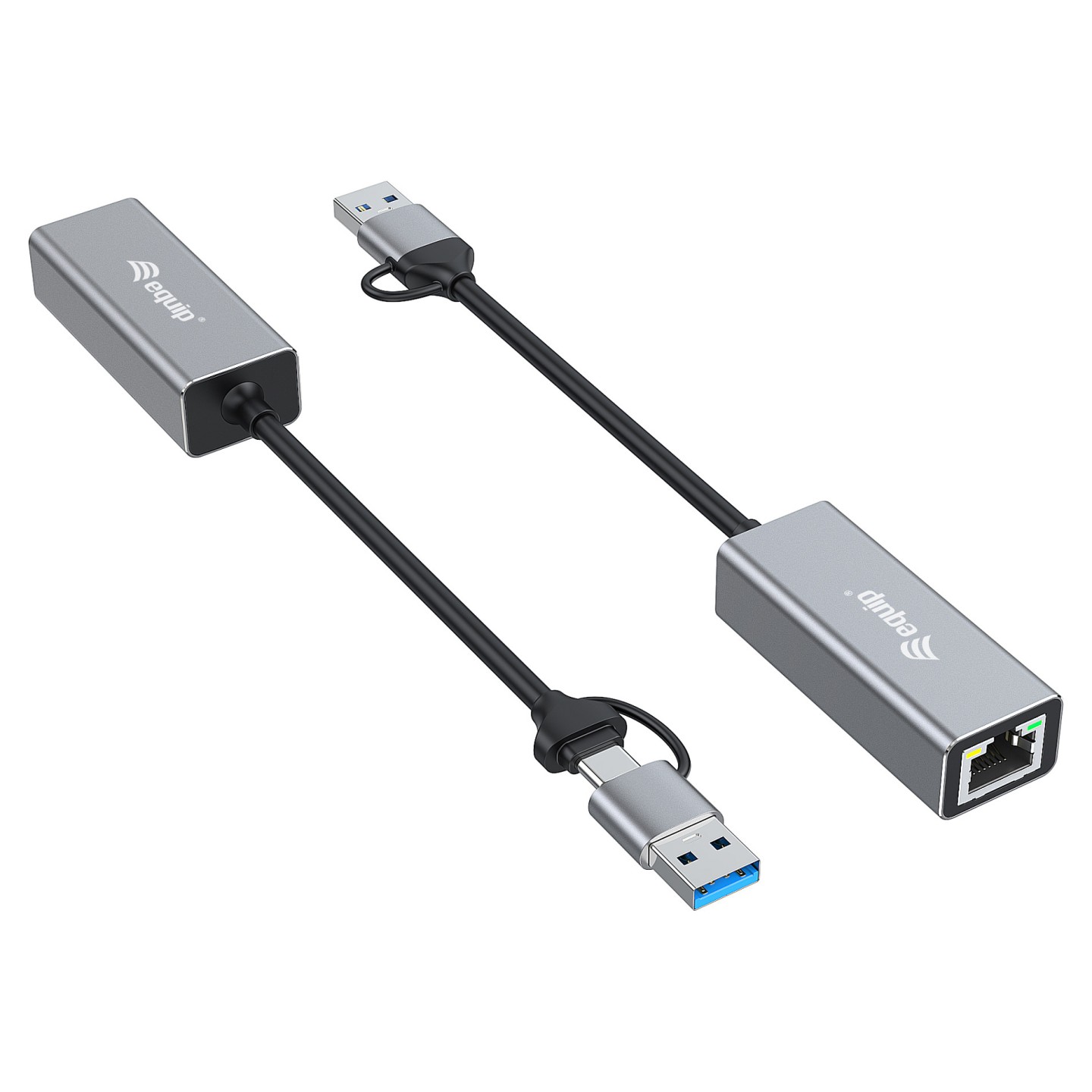 Equip Adapter USB-C - to RJ45 10 100 1000 2500 Mbps + USB-A — Buy in Cyprus with Fast Delivery
