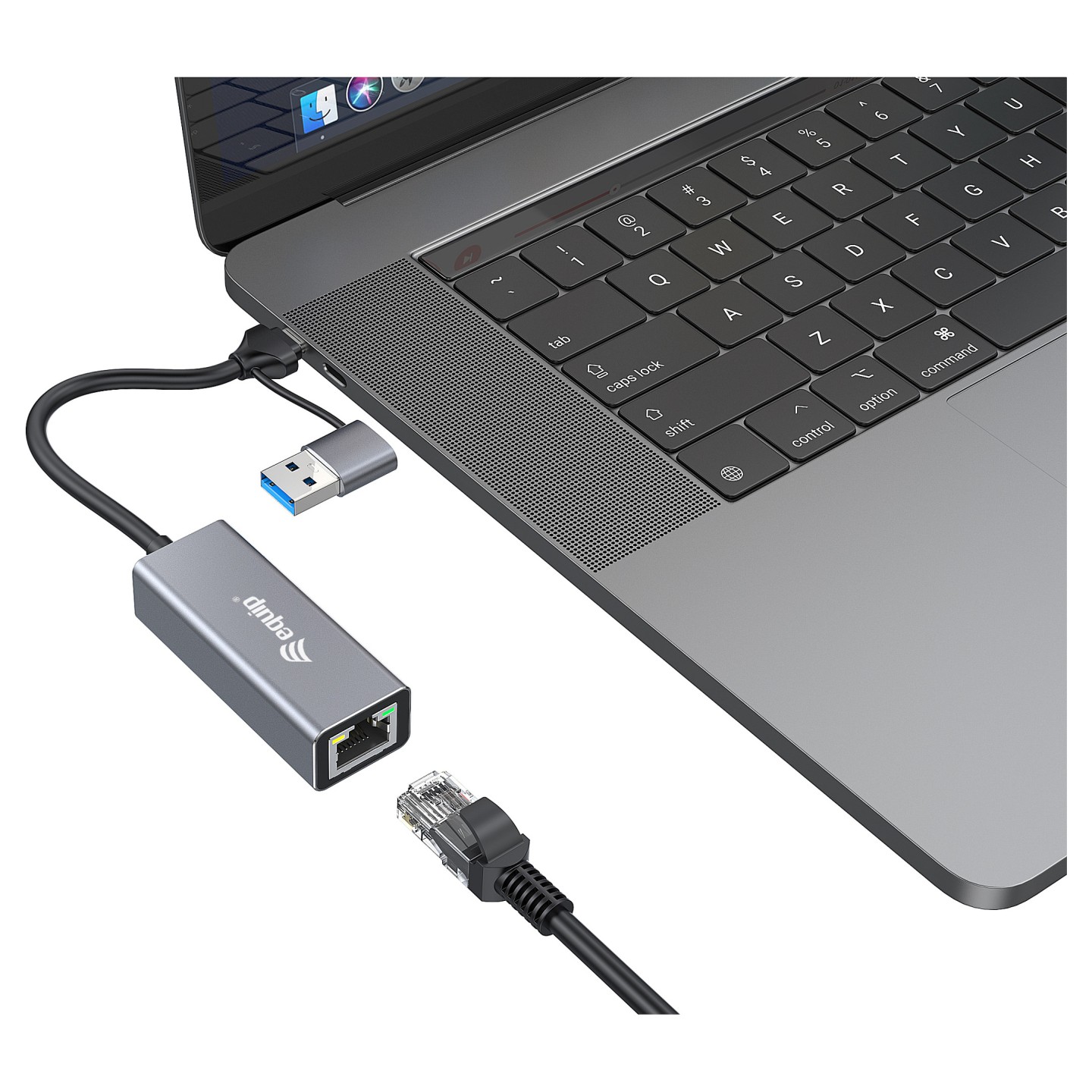 Equip Adapter USB-C - to RJ45 10 100 1000 2500 Mbps + USB-A — Buy in Cyprus with Fast Delivery