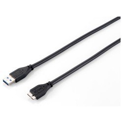 Equip Kabel USB-A 3.0 - to micro B St St 1.80m schwarz Polybeutel — Buy in Cyprus with Fast Delivery