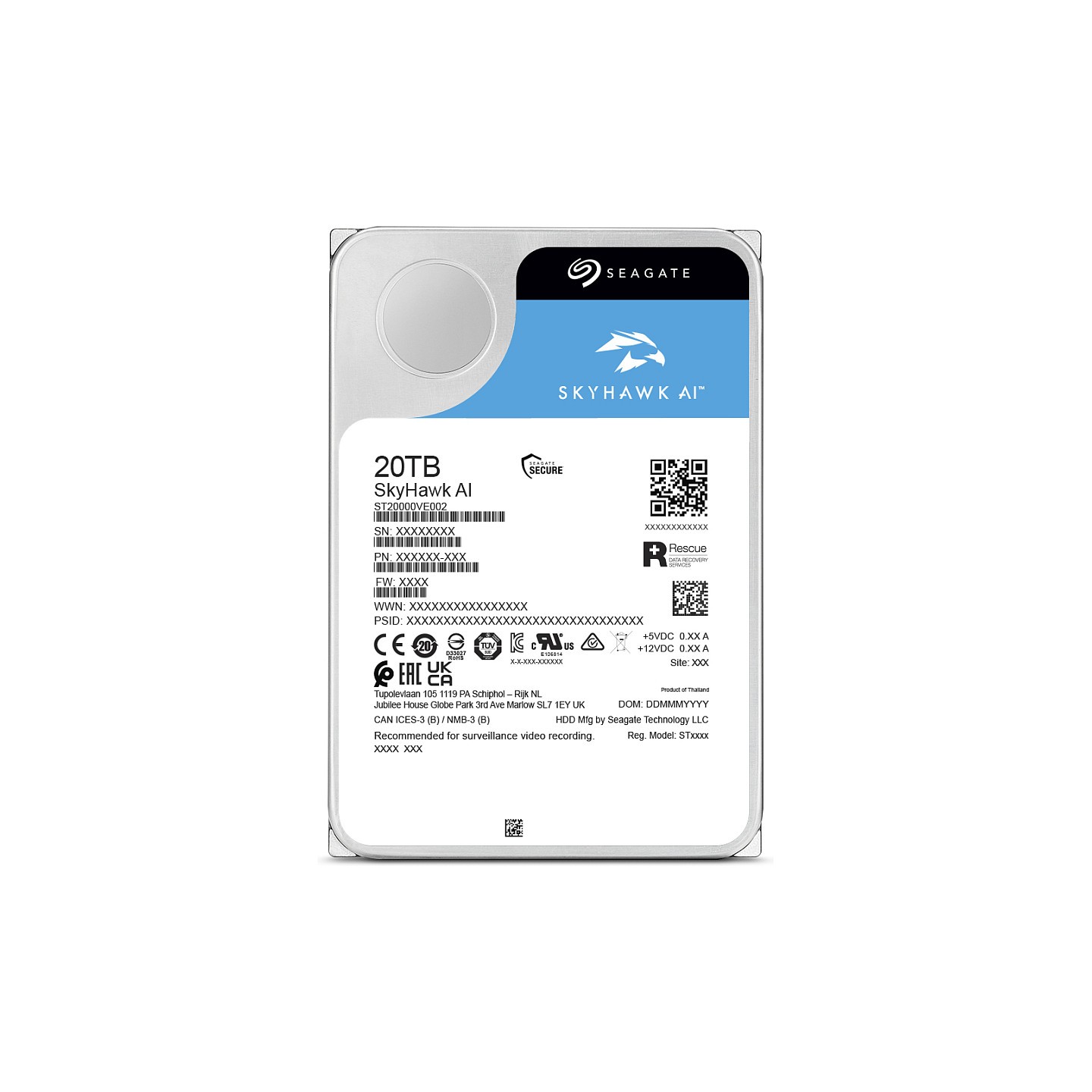 Seagate ST20000VE004 3.5' SkyHawk AI 20TB — Buy in Cyprus with Fast Delivery