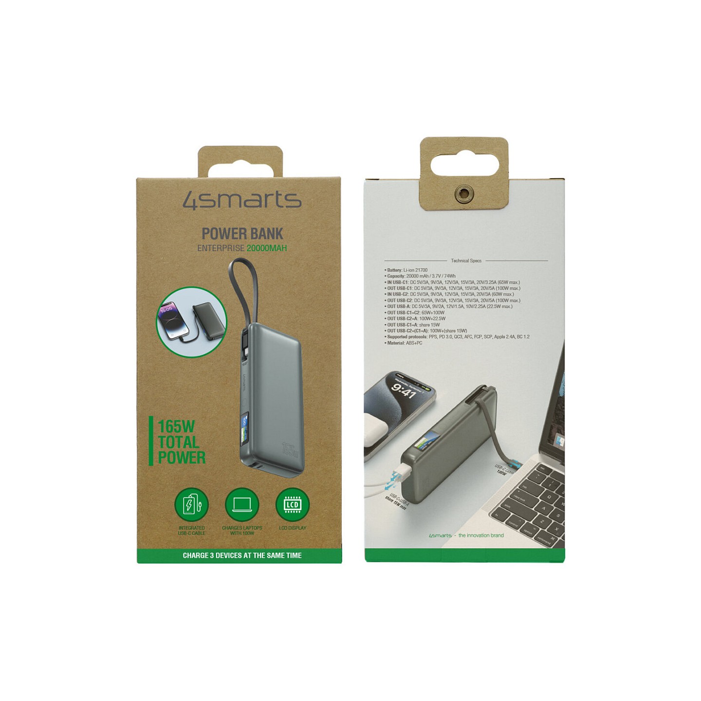4smarts Powerbank Enterprise inkl. USB-C Kabel 20000mAH 165W — Buy in Cyprus with Fast Delivery
