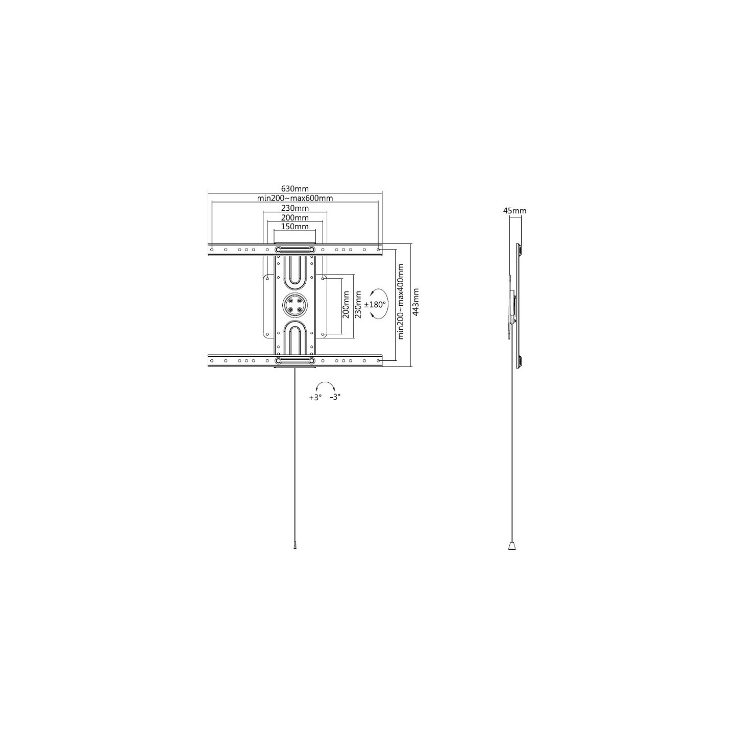 Equip Wandhalterung 37'-80' 1TFT Univ. Rot. 50Kg sw lite Retail — Buy in Cyprus with Fast Delivery