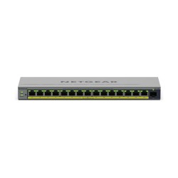 NETGEAR Easy Smart GS116EP - Switch - L3 - Smart - 1 x 10 100 1000 + 15 x 10 100 1000 (PoE+) - Desktop. wandmontierba...