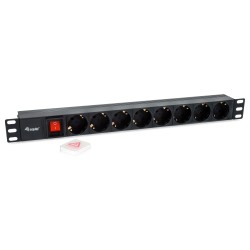 Equip Steckdosenleiste 19'(1HE)8fach IEC C14 1.8m Schalt. sw — Buy in Cyprus with Fast Delivery