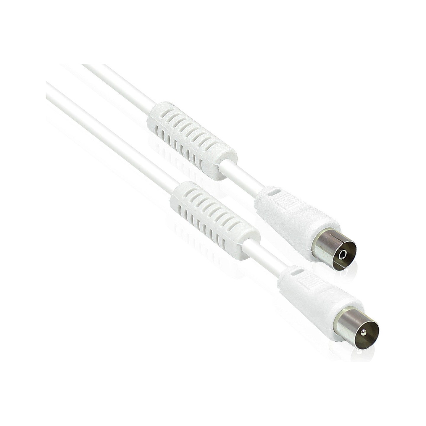 GoodConnections TV Antennenkabel. Koax Stecker an Koax Buchse (vernickelt). 2x Ferritkern. 2x geschirmt. Class A. 95 ...