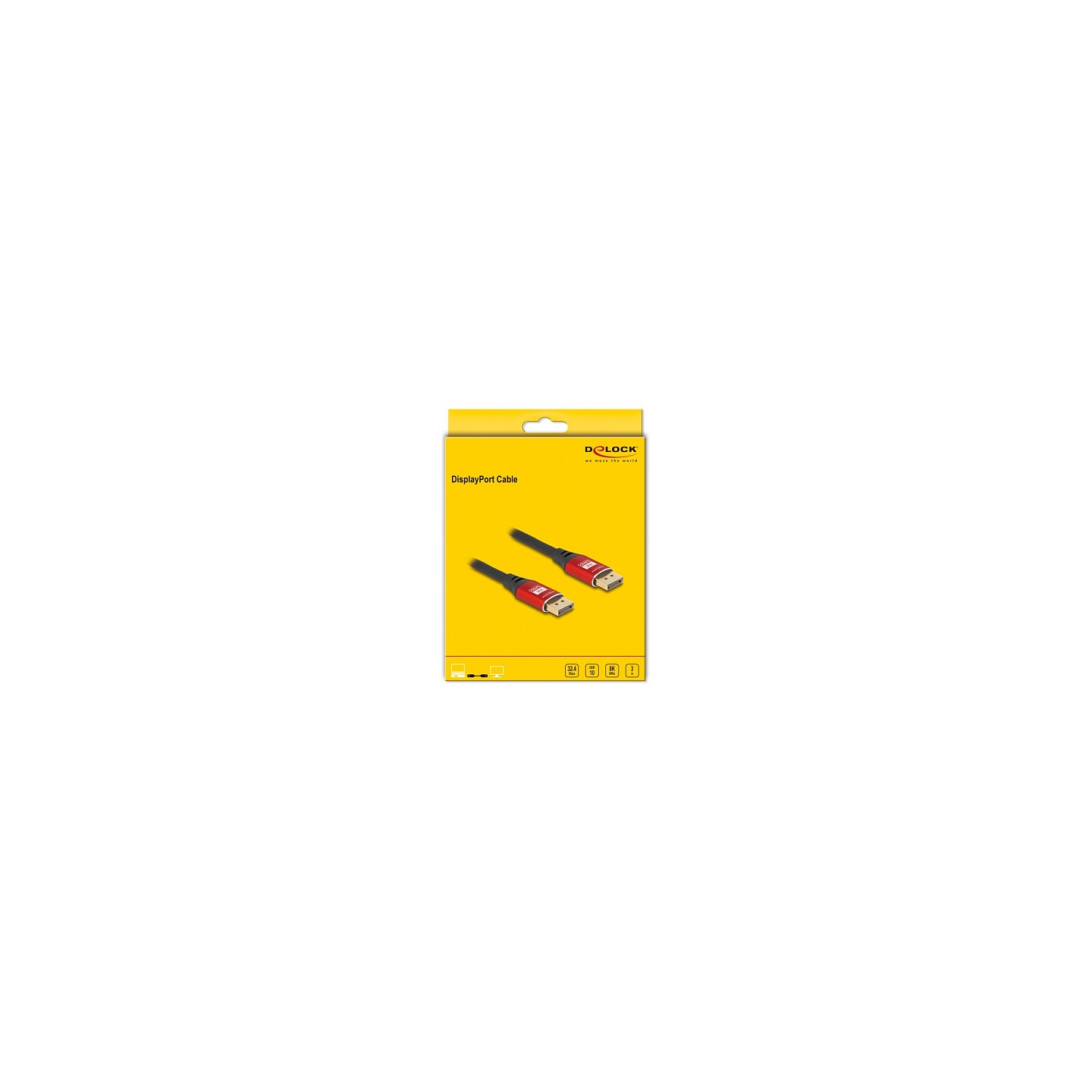 DELOCK DisplayPort Kabel 8K 60 Hz 3m rot Metall — Buy in Cyprus with Fast Delivery
