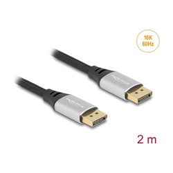 DELOCK DisplayPort Kabel 16K 60 Hz 2m silber Metall — Buy in Cyprus with Fast Delivery
