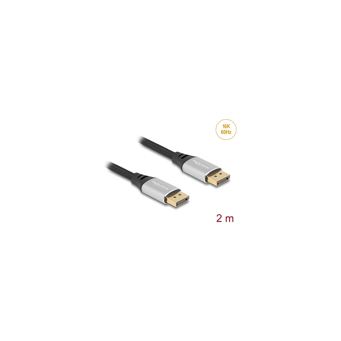 DELOCK DisplayPort Kabel 16K 60 Hz 2m silber Metall — Buy in Cyprus with Fast Delivery