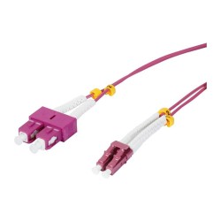 Synergy21 LWL-2-Faser-Patchk. 1.0mtr.LC-SC. 50 125um.OM4. AD2mm. flexible Knickschutztülle.