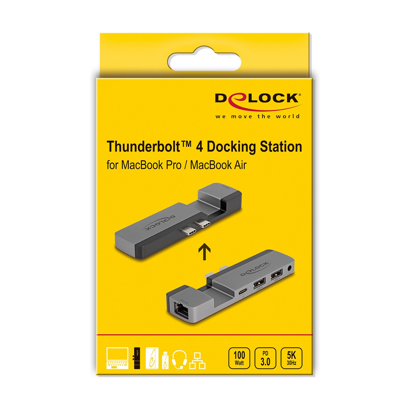 Dockingstation für MacBook Pro MacBook Air ThunderboltTM 4 mit 5K Auflösung 100 W PD 10 Gbps Hub LAN Audio