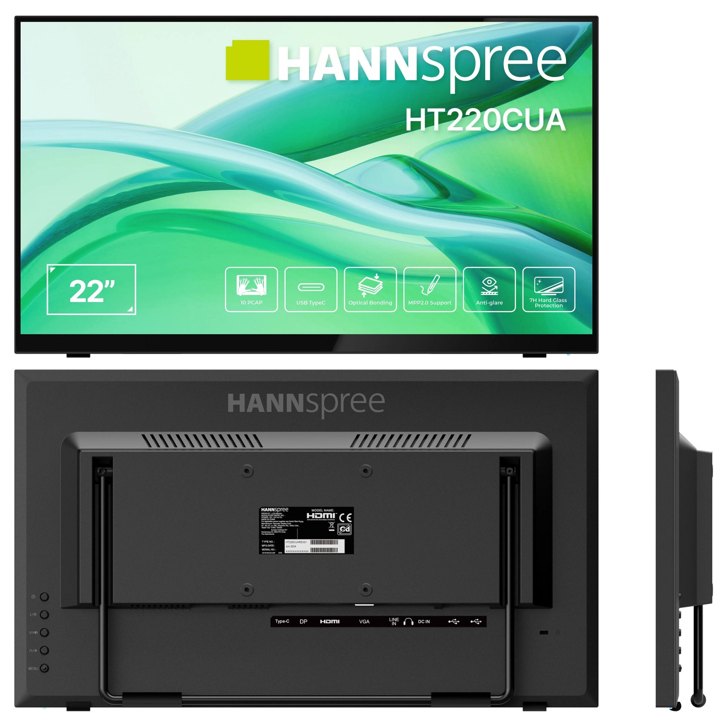 Hannspree 54.6cm (21.5') HT220CUA 16:9 M-TOUCH HDMI+DP — Buy in Cyprus with Fast Delivery