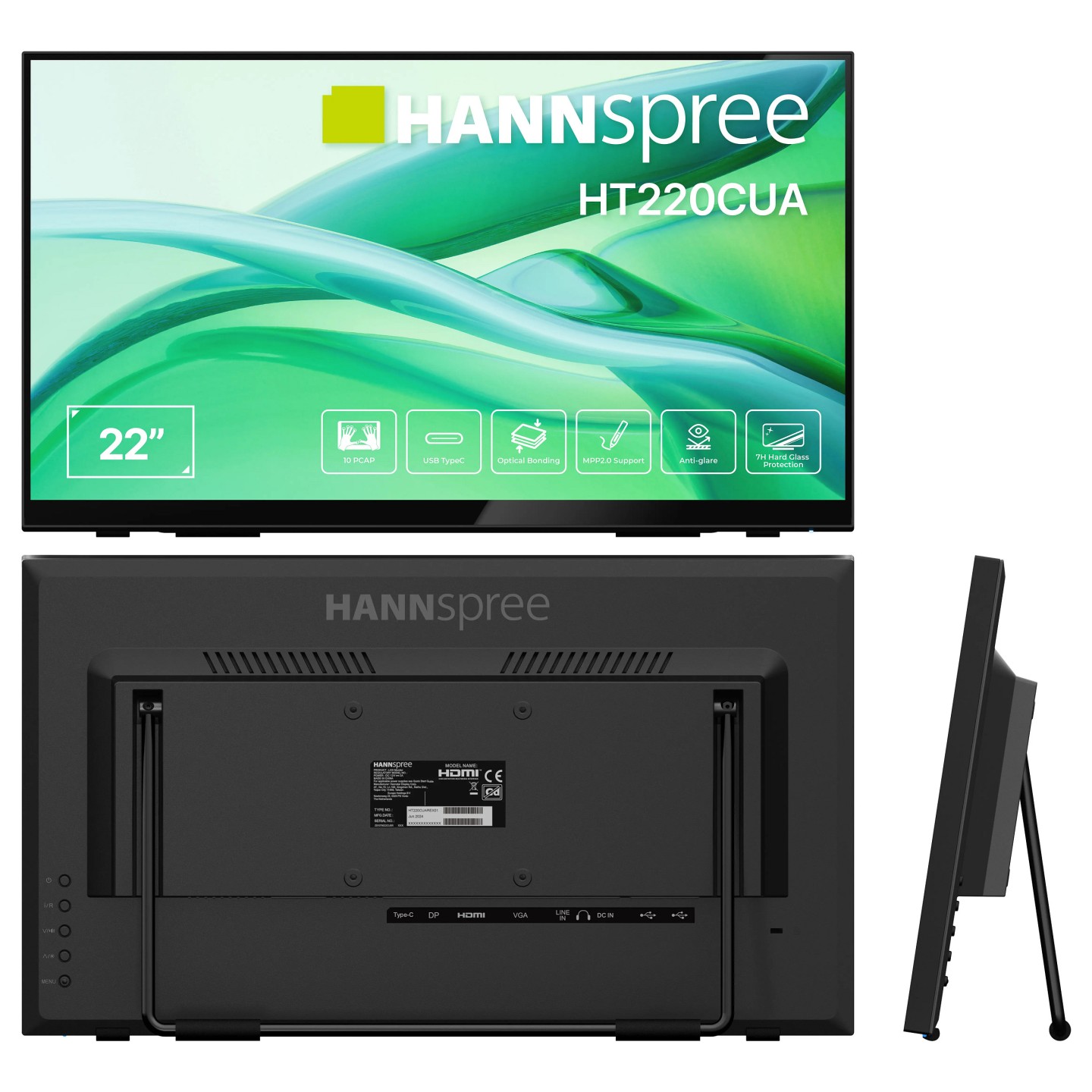 Hannspree 54.6cm (21.5') HT220CUA 16:9 M-TOUCH HDMI+DP — Buy in Cyprus with Fast Delivery