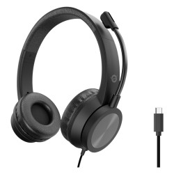 CONCEPTRONIC Headset USB-C Mikro.int.Bed.Stereo 2.0m sw — Buy in Cyprus with Fast Delivery