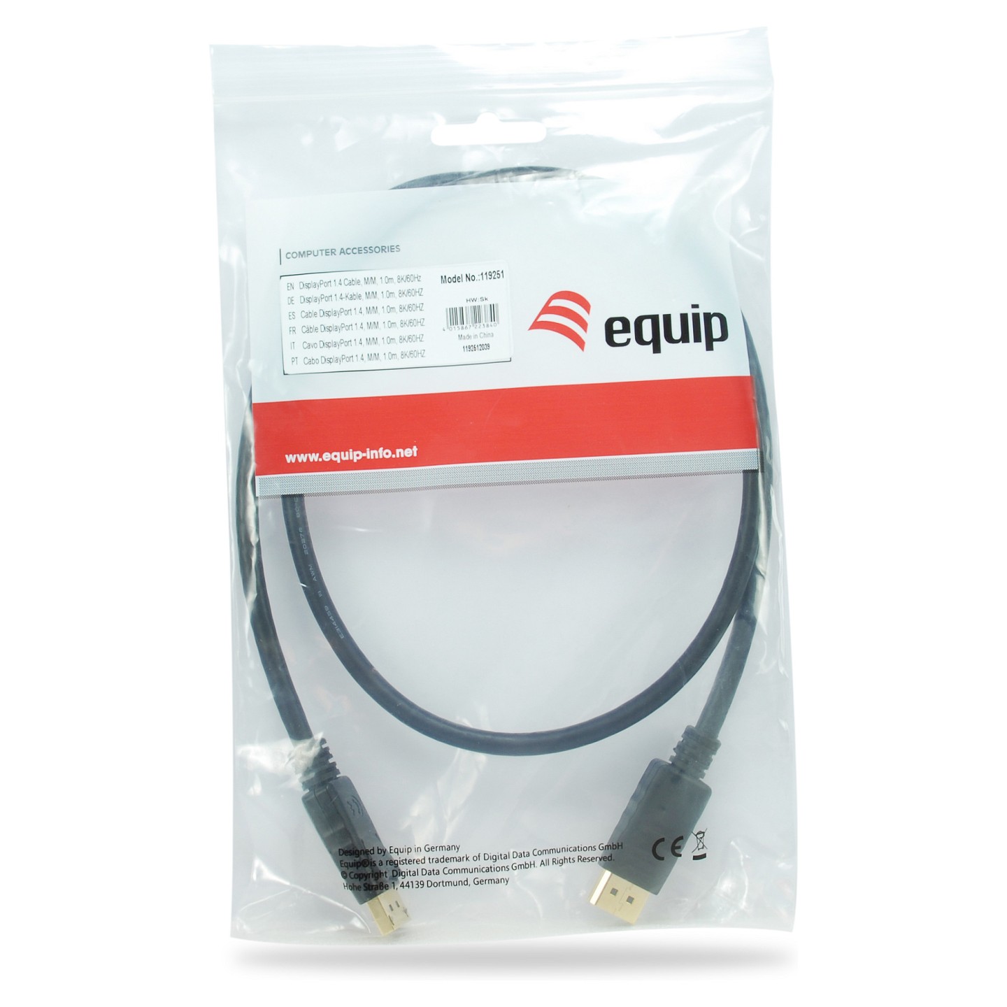 Equip DisplayPort 1.4 St St 1.00m 8K 60Hz komp.HDCP schwarz — Buy in Cyprus with Fast Delivery