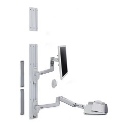 ERGOTRON LX Wand Halterung System weiss Tastatur- und Monitorhalterung bis 81.2cm 32 Zoll belastbar 3.2-11.3kg. VESA ...
