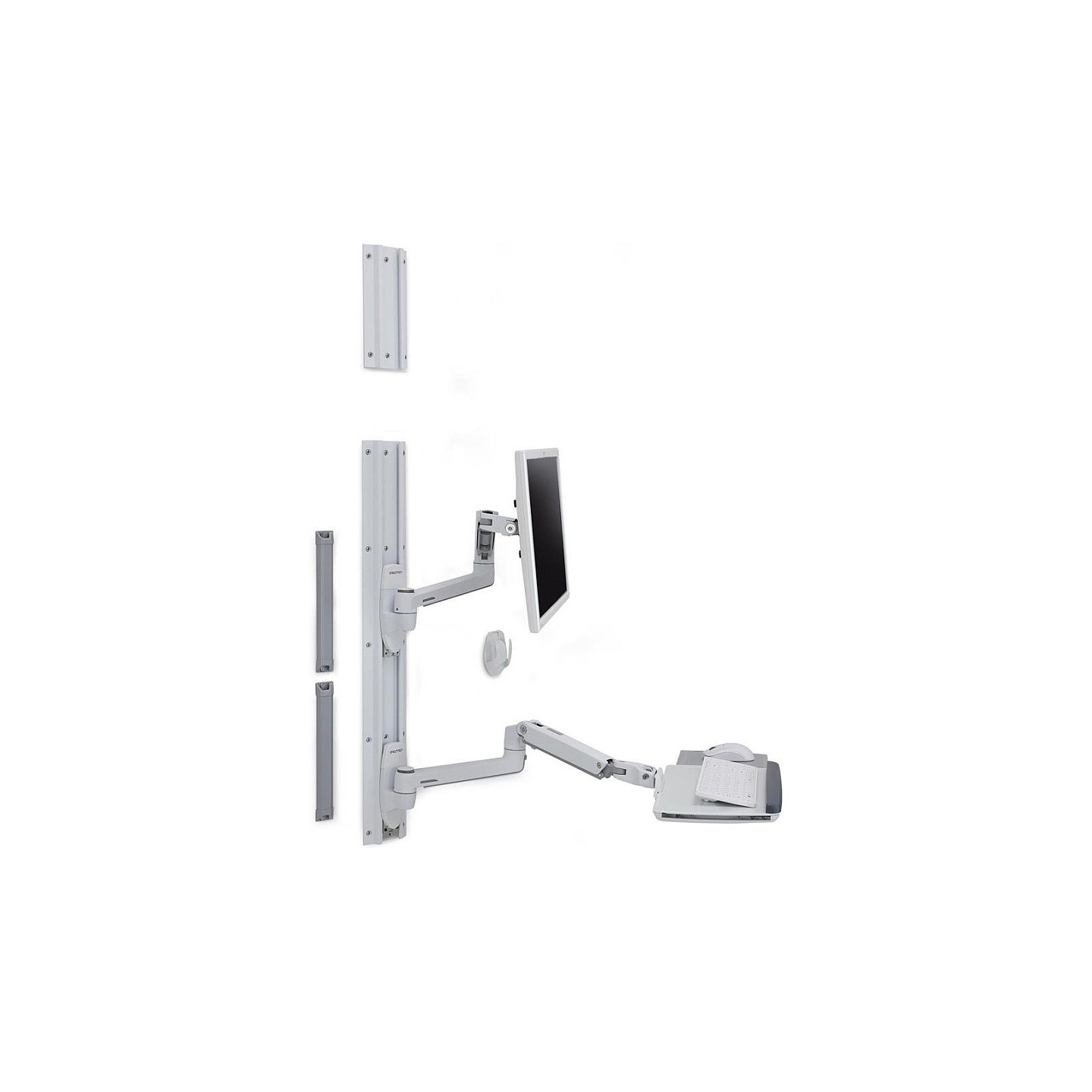 ERGOTRON LX Wand Halterung System weiss Tastatur- und Monitorhalterung bis 81.2cm 32 Zoll belastbar 3.2-11.3kg. VESA ...