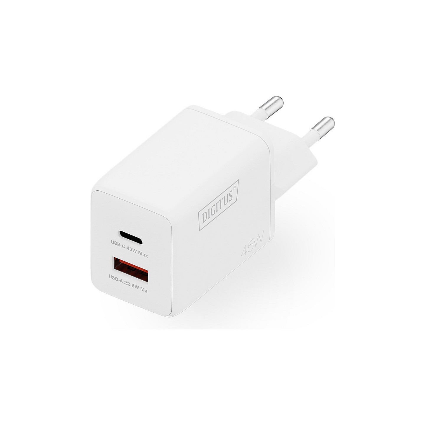 DIGITUS USB GaN Charger 45W. 1x USB-C. 1x USB-A — Buy in Cyprus with Fast Delivery