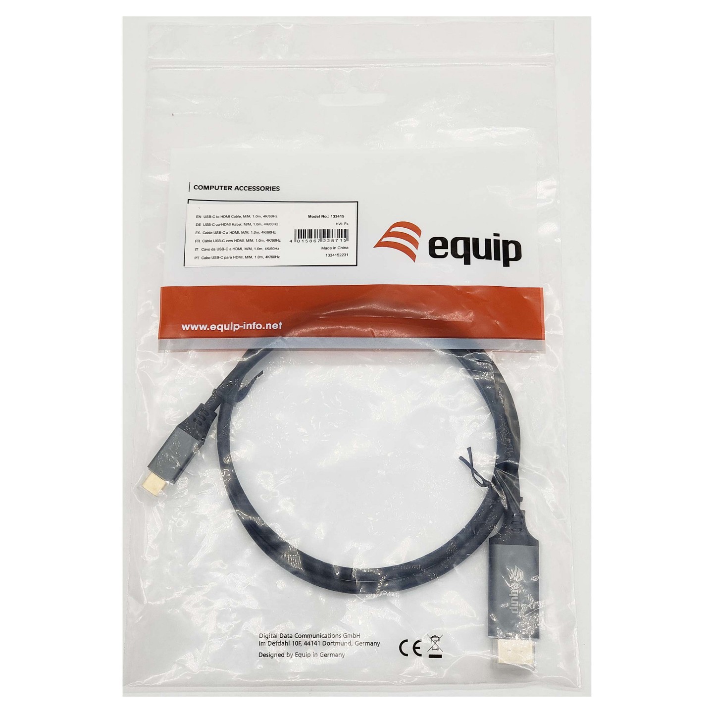 Equip Adapter USB-C - to HDMI 4K60Hz 1.00m sw — Buy in Cyprus with Fast Delivery