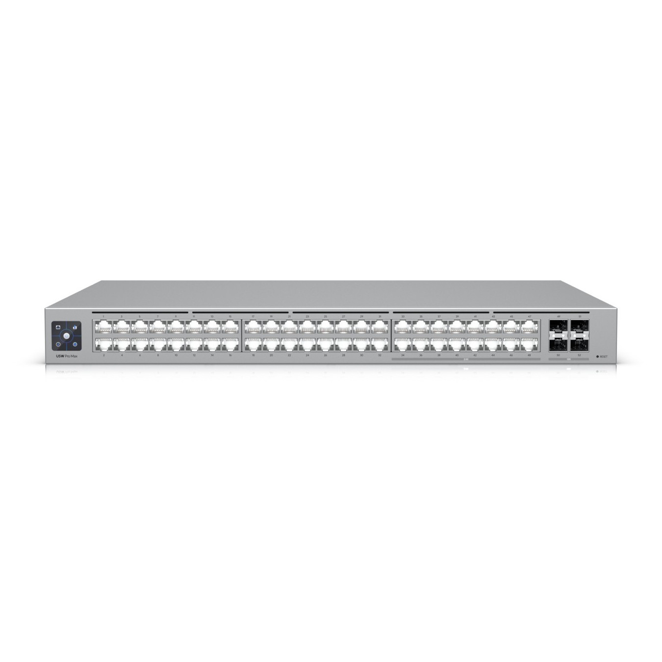 Ubiquiti UniFi USW-PRO-MAX-48 M RM - 48x Multi-Gig (32x 1G + 16x 2.5G) + 4x SFP+ - L3 Managed, 1U, Grey