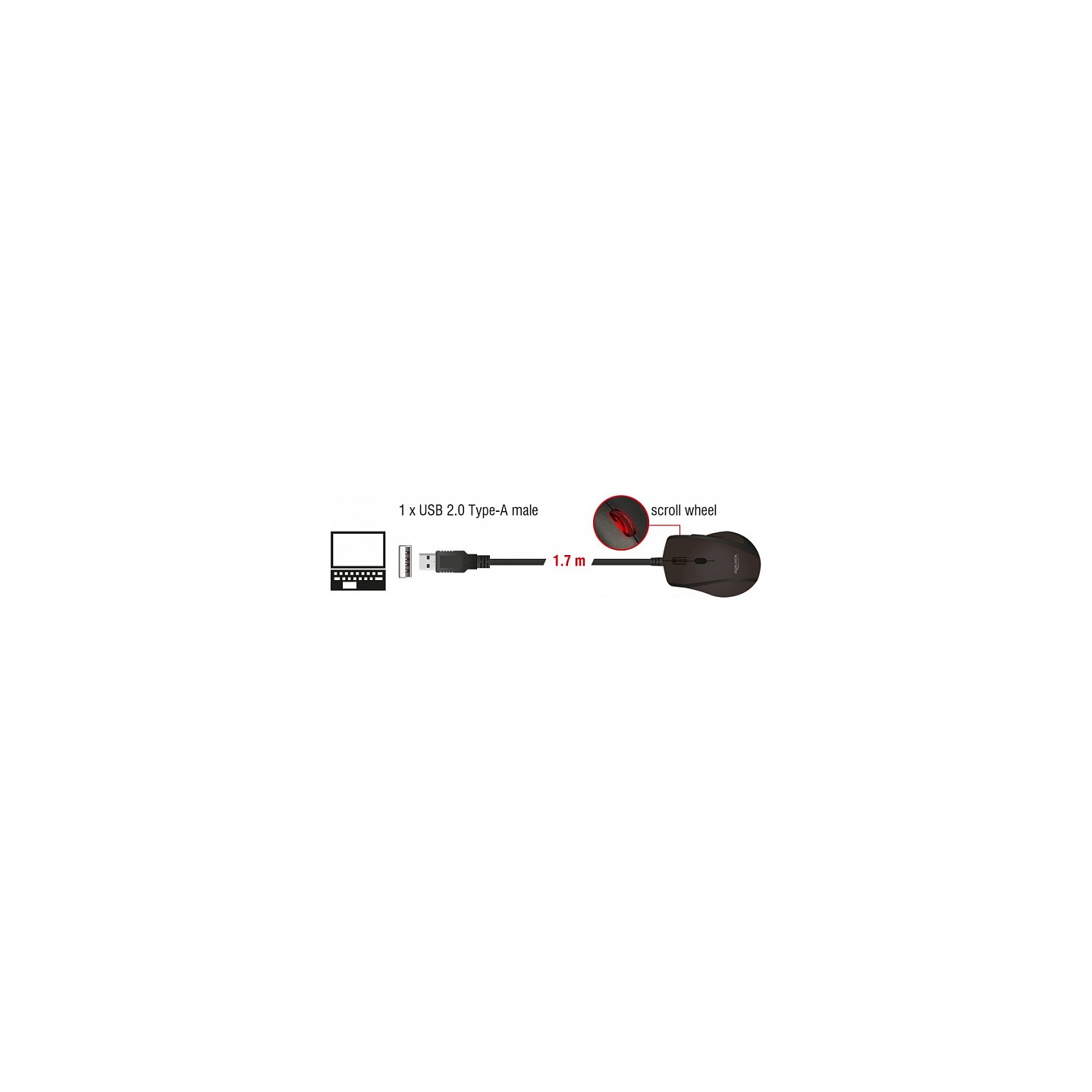 Ergonomische optische 5-Tasten USB Maus - Linkshänder — Buy in Cyprus with Fast Delivery