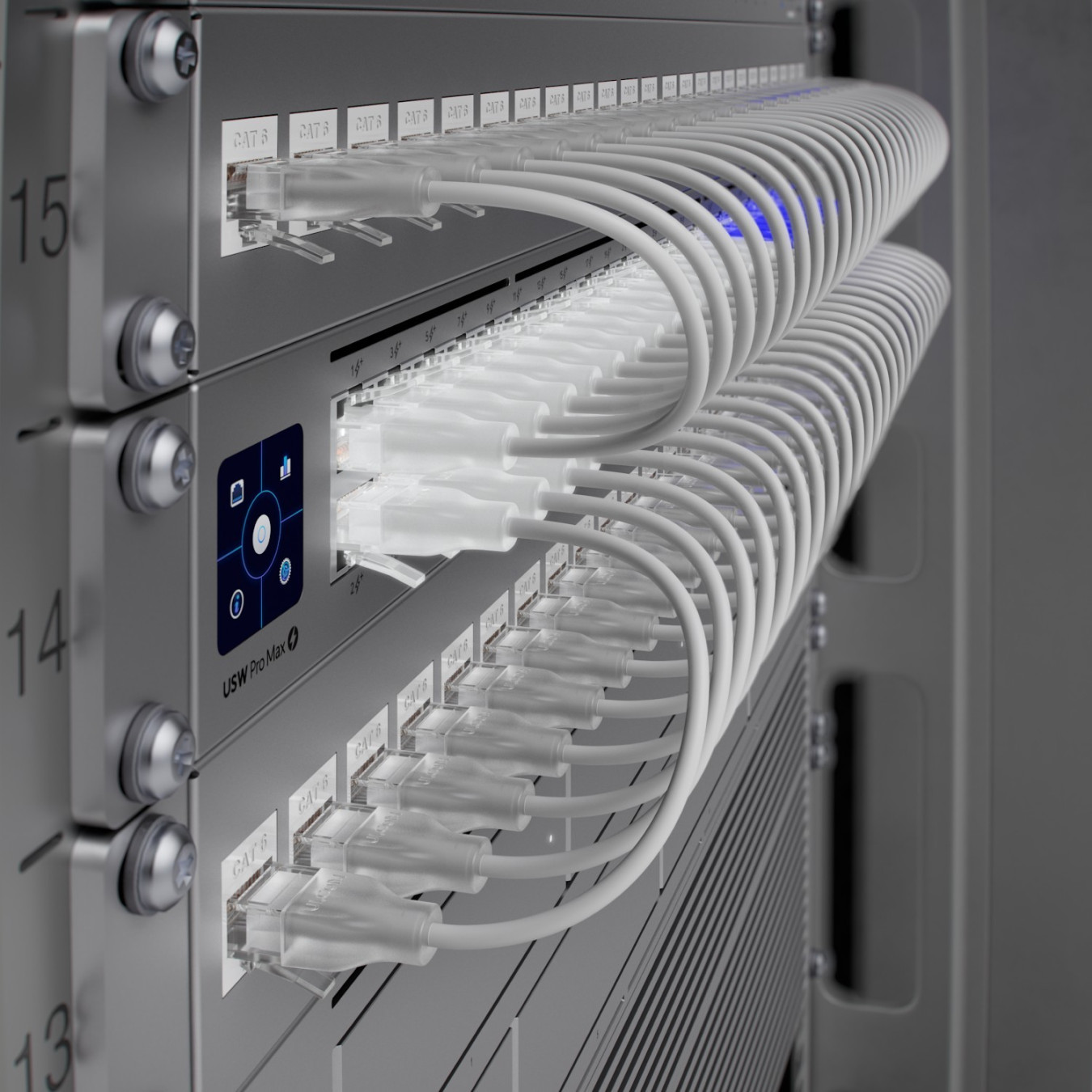Ubiquiti UniFi USW-PRO-MAX-48 M RM - 48x Multi-Gig (32x 1G + 16x 2.5G) + 4x SFP+ - L3 Managed, 1U, Grey