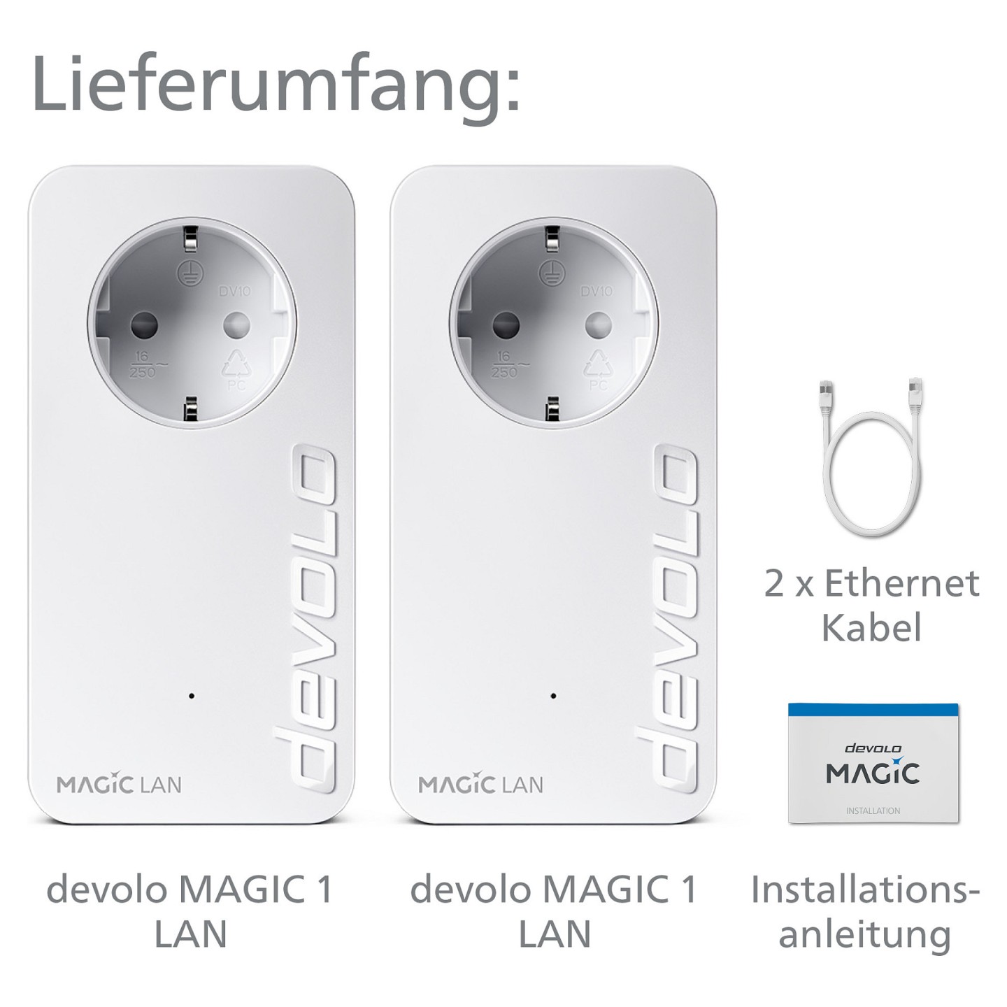 devolo Magic 1 LAN Powerline Starter Kit Powerline bis zu 1.200 Mbit s. 1x Gigabit LAN (pro Einheit)