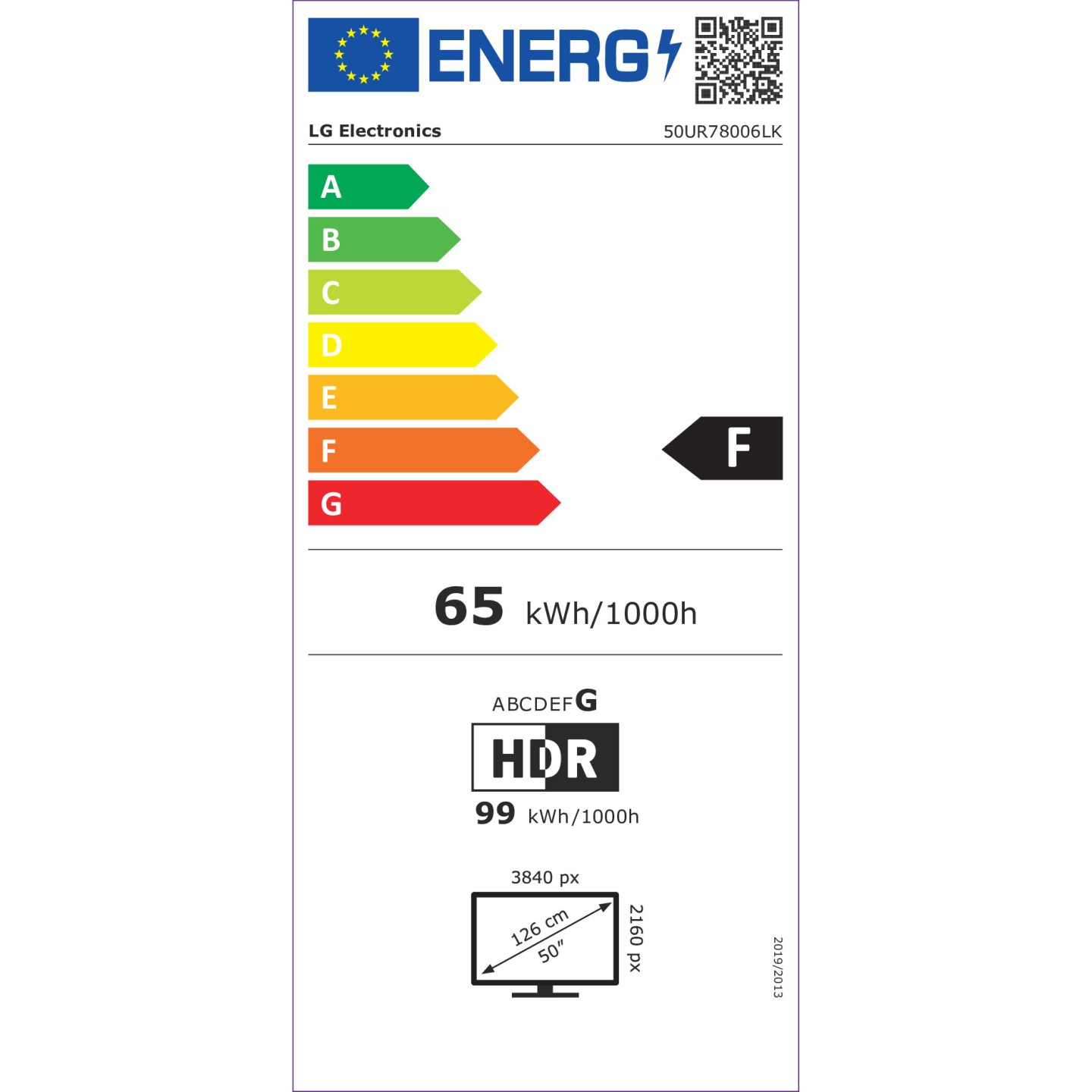 127 cm 50' (3840×2160) LG 50UR78006LK 16:9 LED 50Hz a5 Gen6 4K HDMI×3 USB×2 webOS23 Black