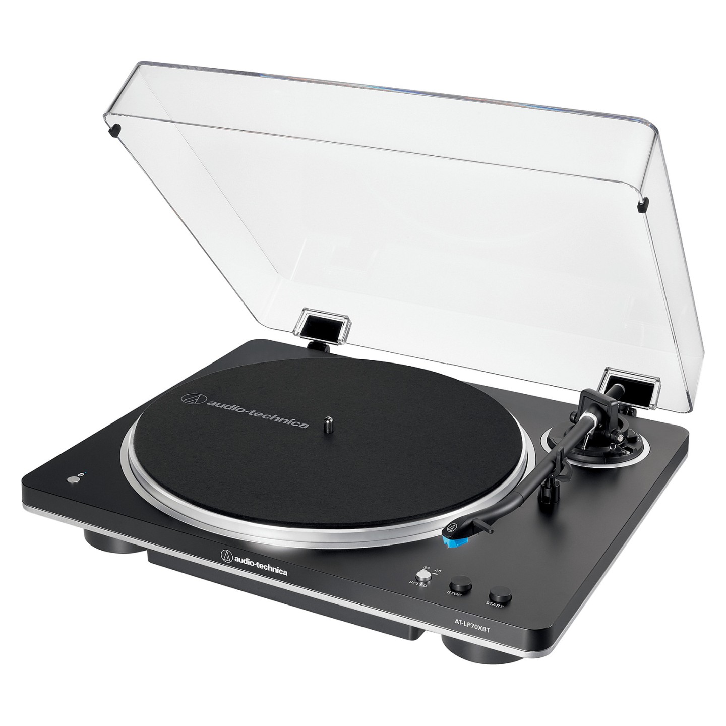 Audio Technica AT-LP70XBTBS (schwarz silber. Integrierter Phono-Vorverstrker. Bluetooth. Vollautomat. Riemenantrieb)