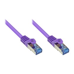 GoodConnections Patchkabel mit Rastnasenschutz. Cat. 6A. S FTP. PiMF. halogenfrei. 500MHz. violett. 0.25m.