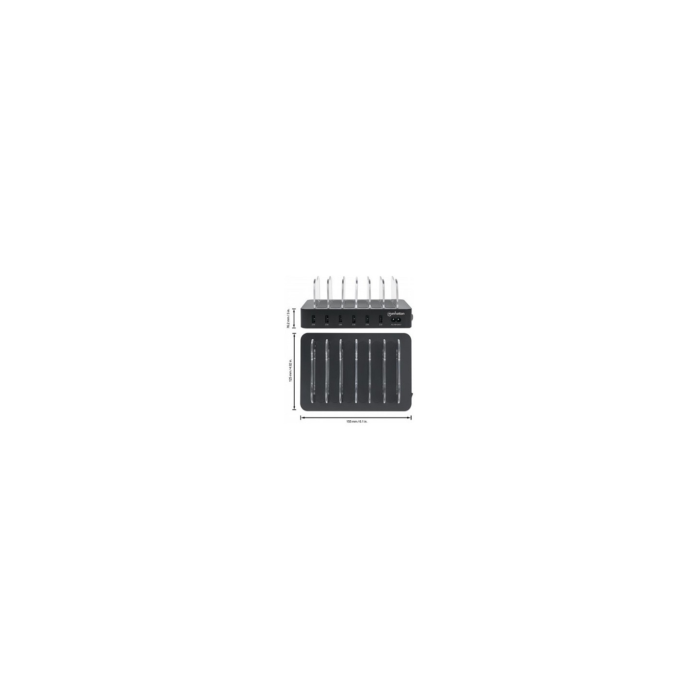 MANHATTAN 6-Port USB-Ladestation USB-A-Ports 2.4 A 5 V 55W — Buy in Cyprus with Fast Delivery