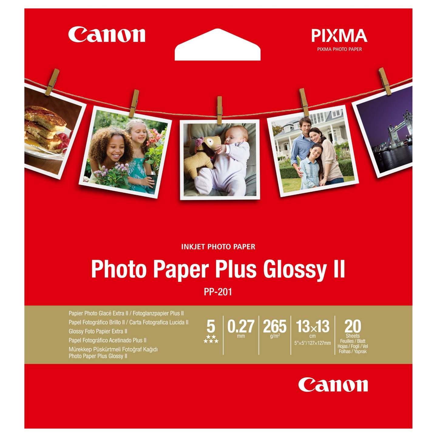 Canon PP-201 13x13 cm 20 Blatt Photo Paper Plus Glossy II 265 g — Buy in Cyprus with Fast Delivery