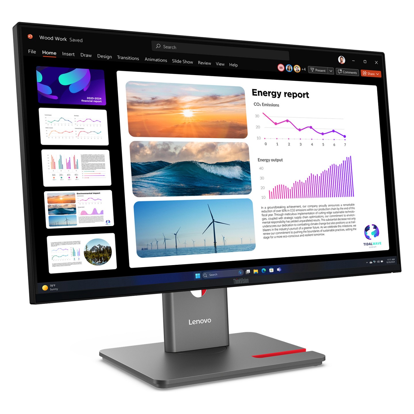 Lenovo ThinkVision P24Q-40 Quad HD Display 60.5 cm (23.8') — Buy in Cyprus with Fast Delivery