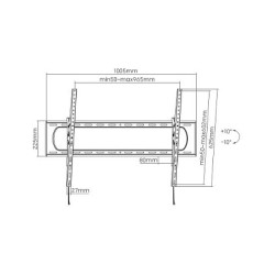 MANHATTAN TV-Wandhalterung fr Grossbildschirme von 152.4 bis 304.8cm von 60 bis 120Zoll und bis zu 120kg + -10 Grad n...