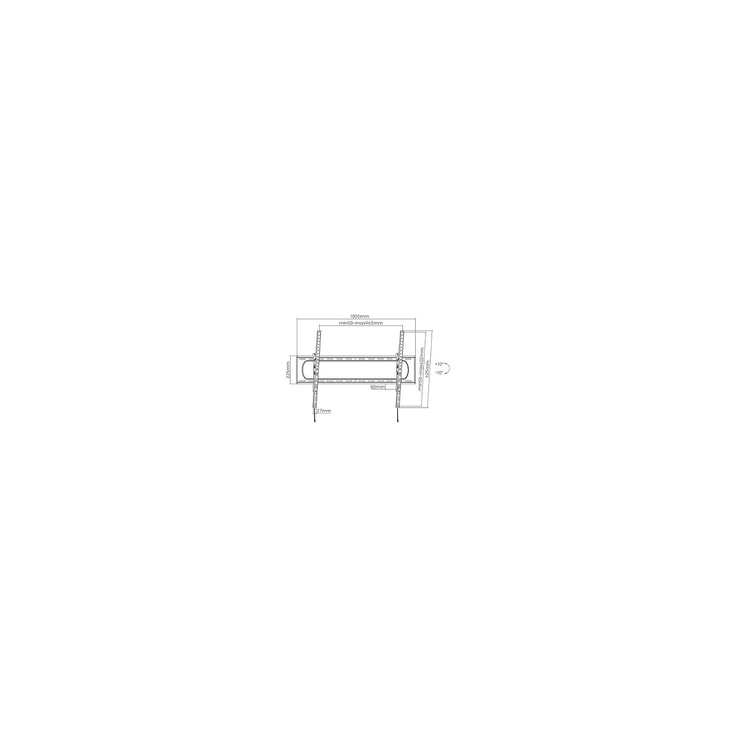 MANHATTAN TV-Wandhalterung fr Grossbildschirme von 152.4 bis 304.8cm von 60 bis 120Zoll und bis zu 120kg + -10 Grad n...
