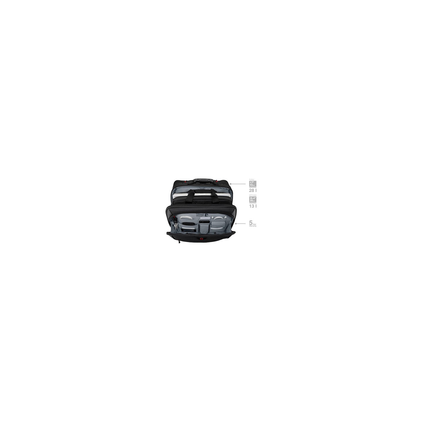 WENGER Potomac 43.2cm 17Zoll Trolley schwarz (mit herausnehmbarer Notebooktasche 40.6cm 16Zoll)