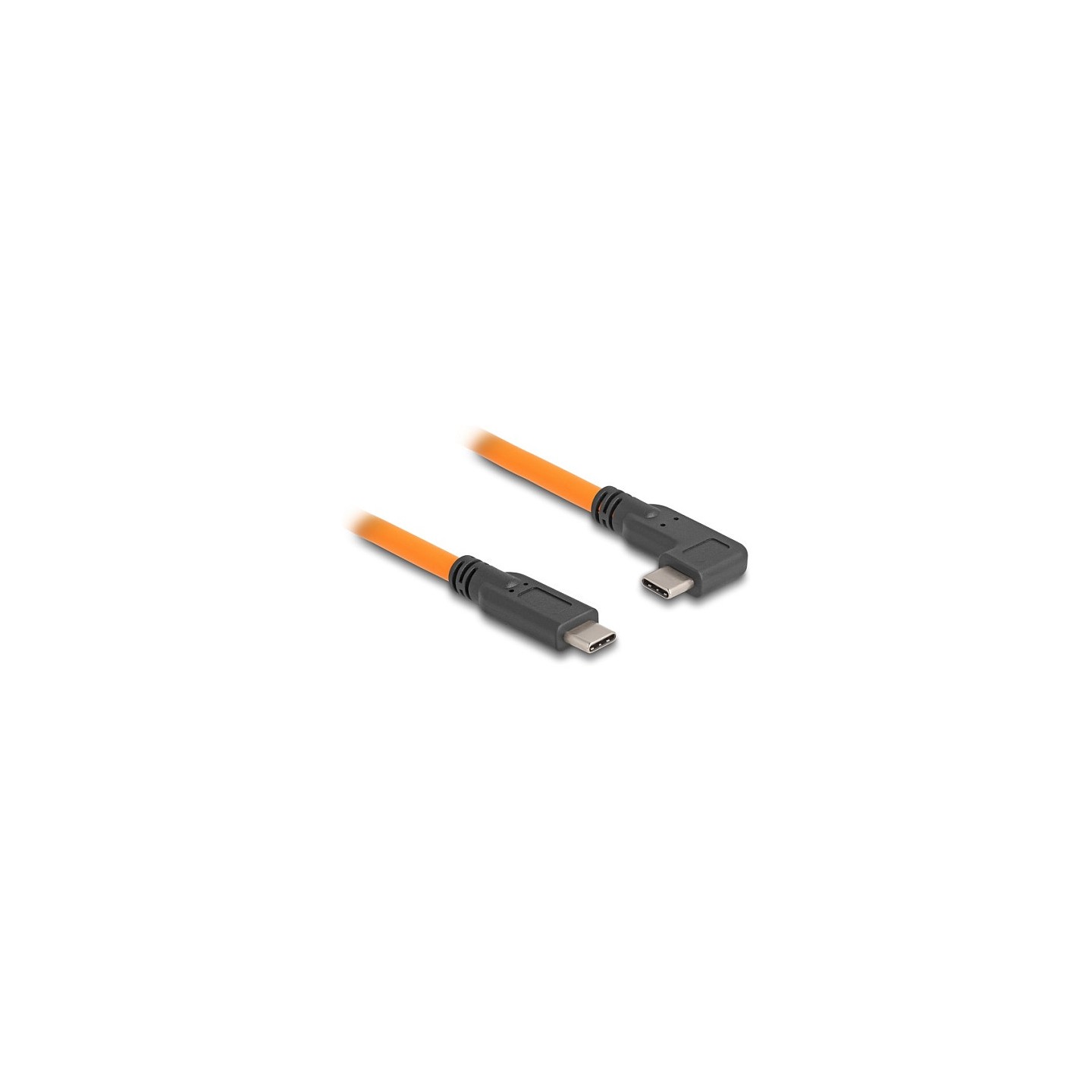 DELOCK USB 5 Gbps Kabel USB Type-C Stecker zu USB Type-C Stecker 90 gewinkelt fur Tethered Shooting 1m orange