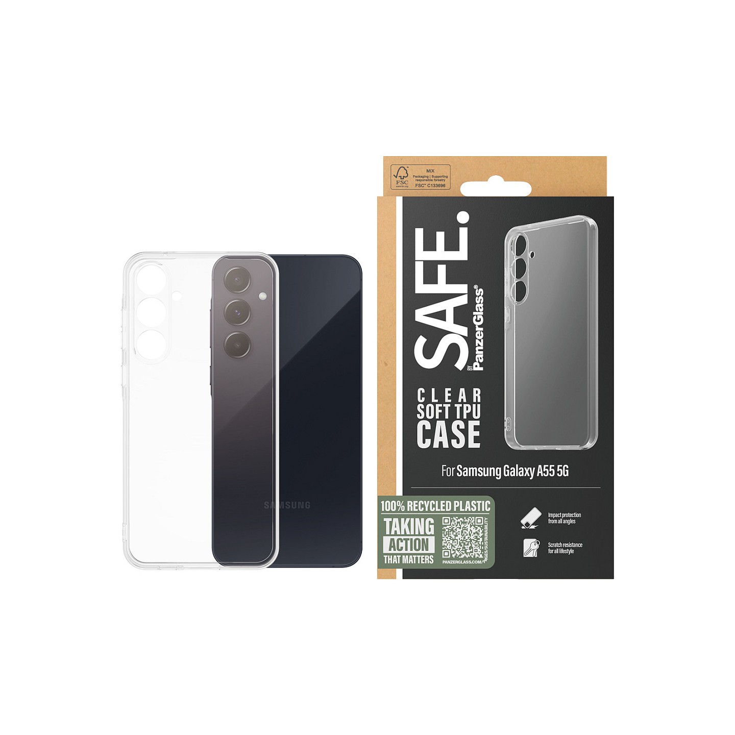 SAFE. by PanzerGlass Case Samsung A55 5G. clear — Buy in Cyprus with Fast Delivery