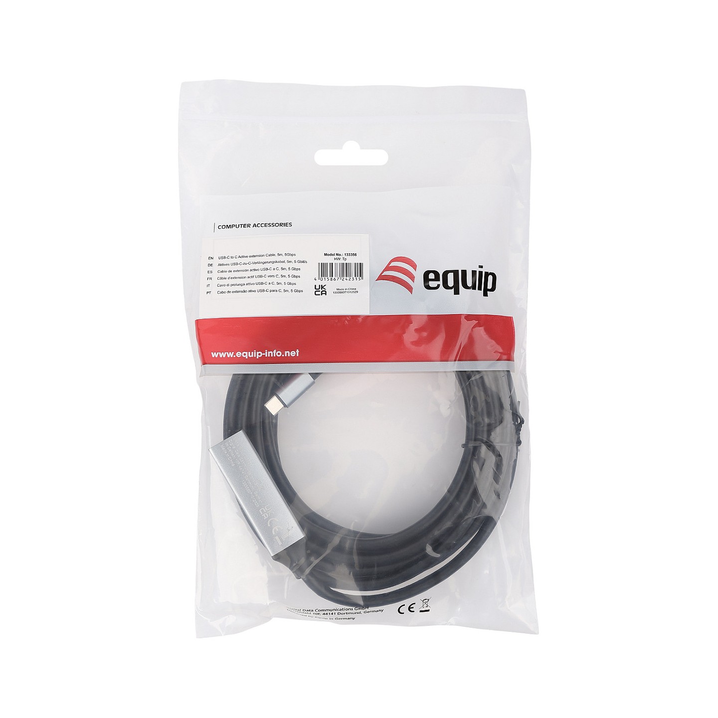 Equip Kabel USB-C3.2- to C Gen1 Akt.Erweit.St Bu 5.00m schwarz — Buy in Cyprus with Fast Delivery