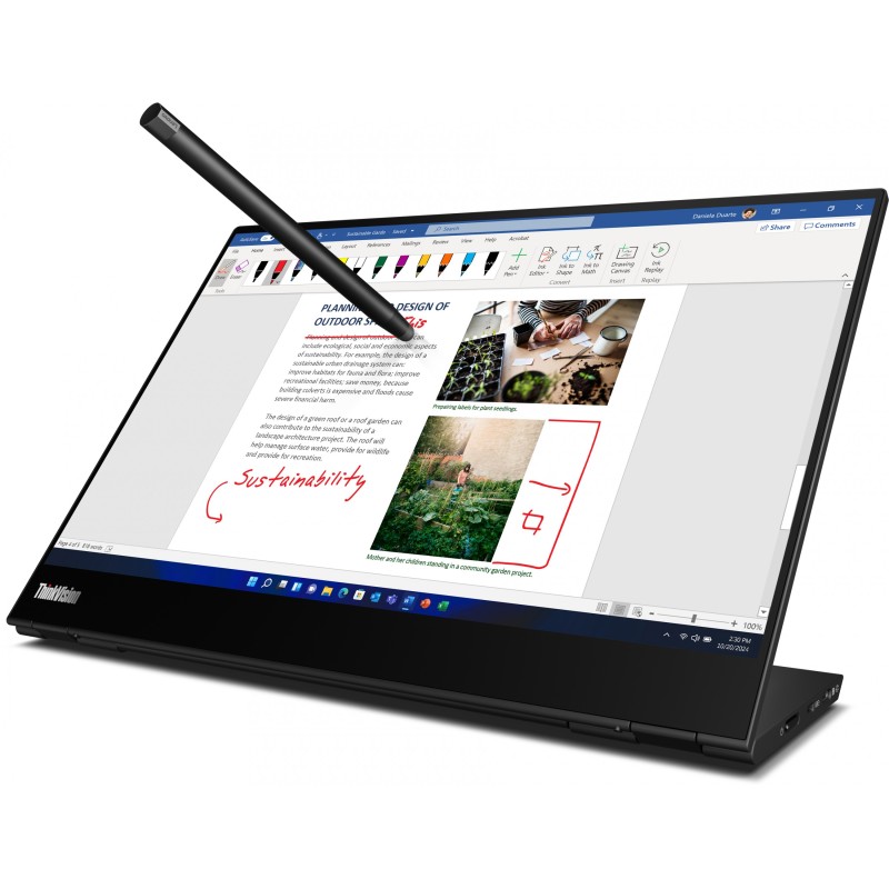 Buy Lenovo ThinkVision M14t Gen 2 - 14" 2.2K (2240x1400) IPS Multi-Touch Portabl... in Cyprus, Nicosia, Limassol, Larnaka, Pafos