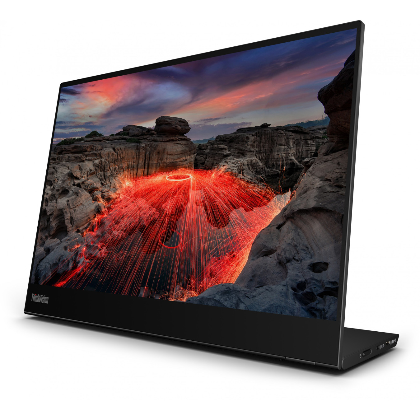 Lenovo ThinkVision M14t Gen 2 - 14" 2.2K (2240x1400) IPS Multi-Touch Portable Monitor - Raven Black, 65W PD, 60Hz