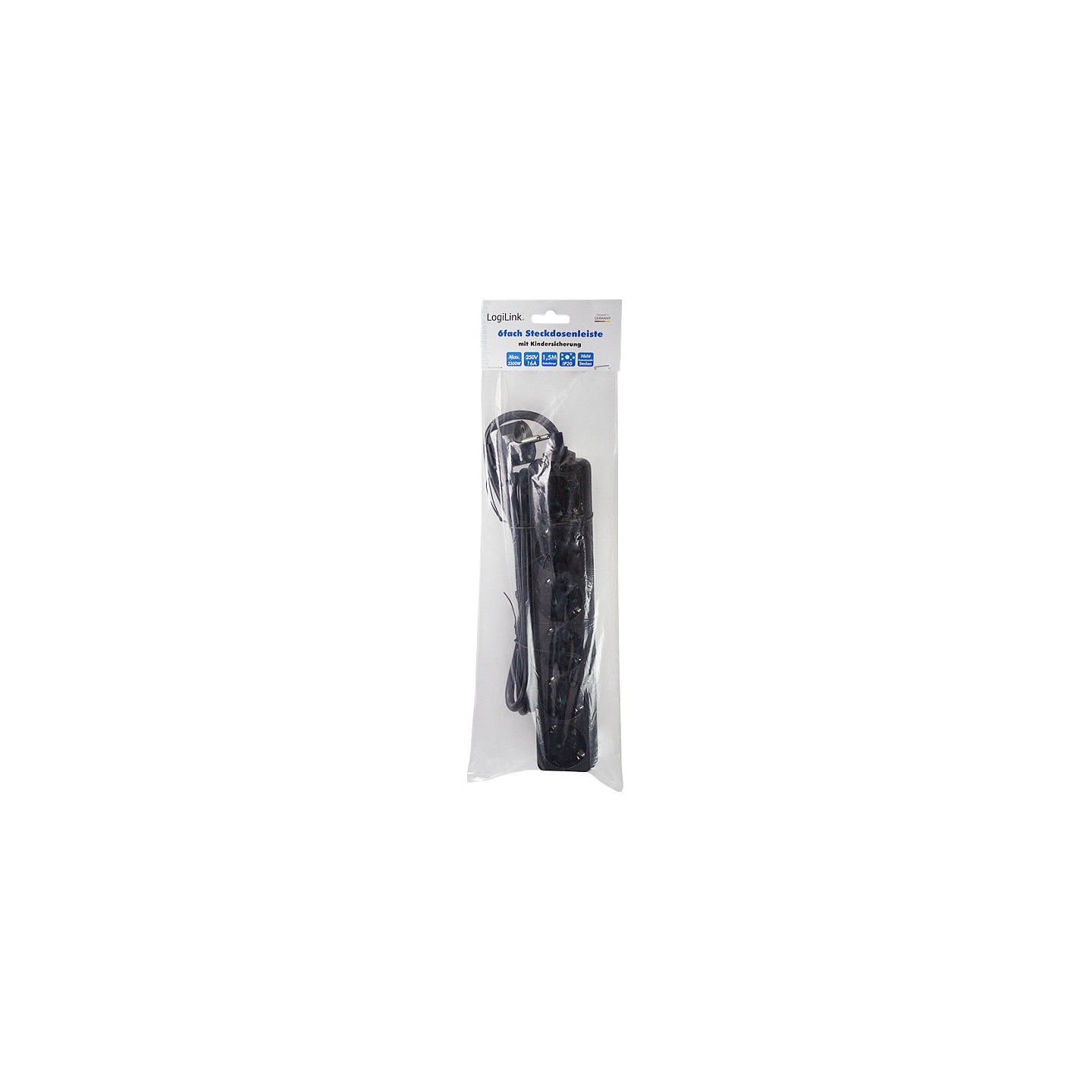 Logilink Steckdosenleiste 6-fach mit Schutzkontakt . schw. — Buy in Cyprus with Fast Delivery