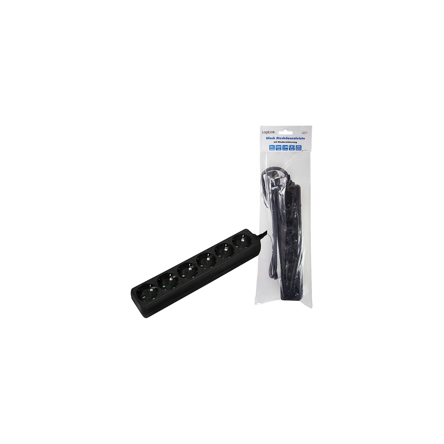 Logilink Steckdosenleiste 6-fach mit Schutzkontakt . schw. — Buy in Cyprus with Fast Delivery