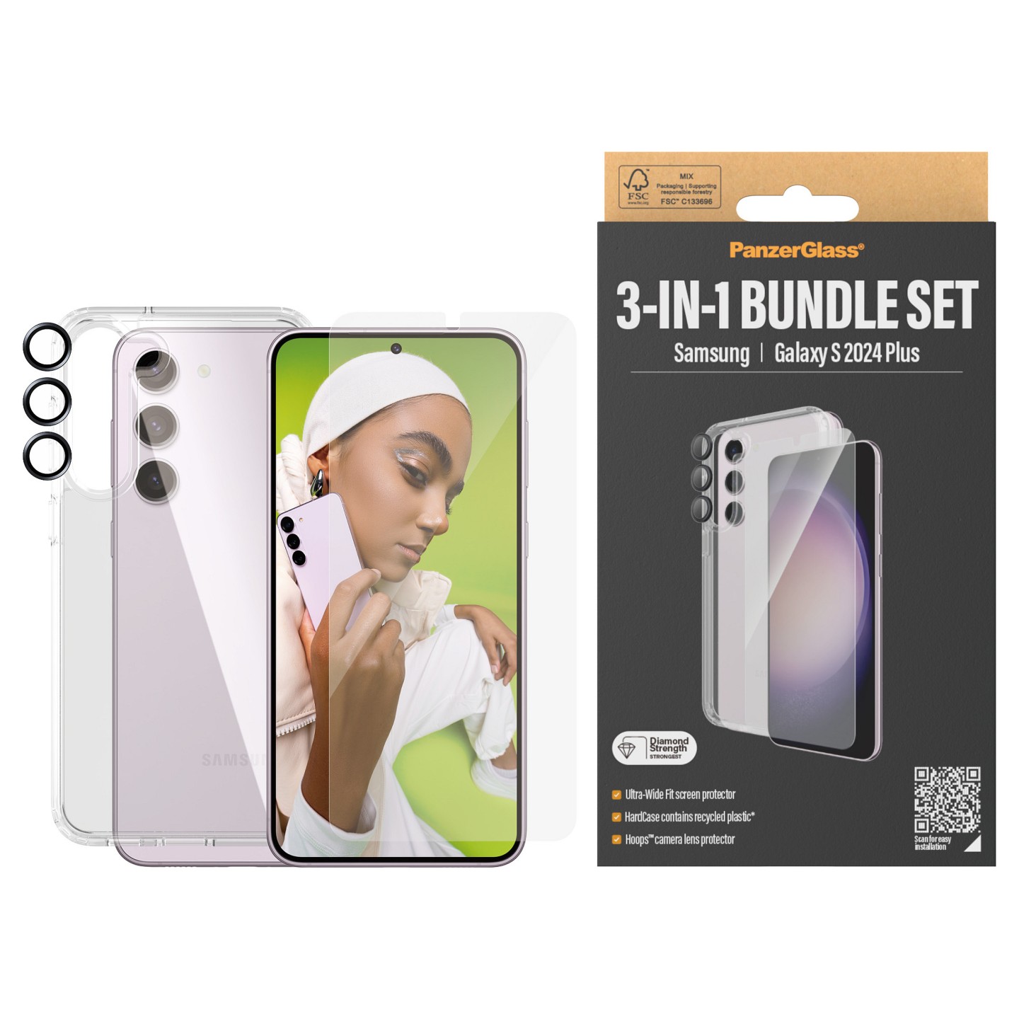 PanzerGlass 3-in-1 Pack Samsung Galaxy S24 Plus UWF — Buy in Cyprus with Fast Delivery