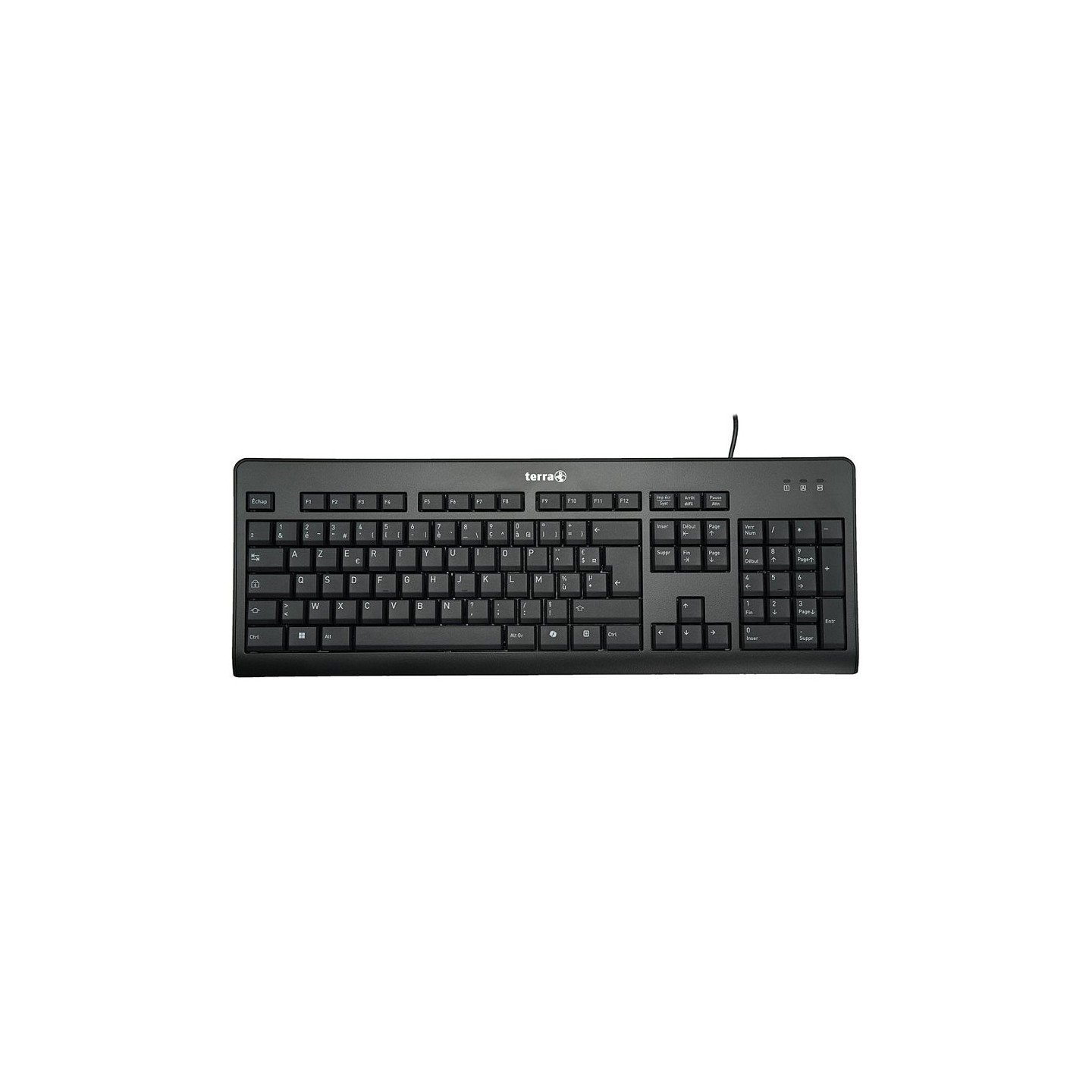 Wortmann TERRA Keyboard 1500 Corded [FR] USB black noir Copilot AZERTY. 105 Tasten. kabelgebunden. 1.80m
