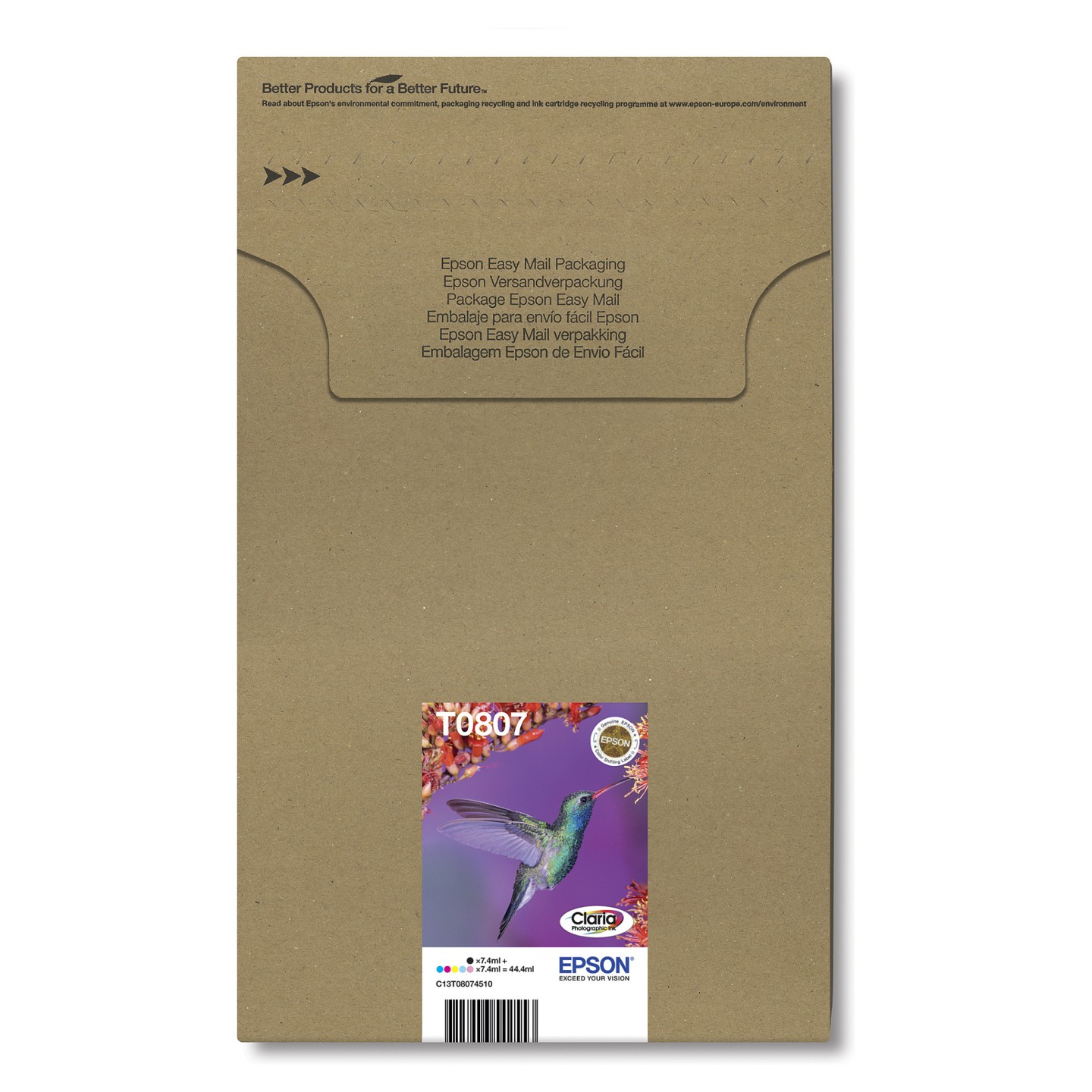 Epson Original Easy Mail Packing T0807 Kolibri Druckerpatronen 6er Multipack BK C M Y LC LM (C13T08074510)