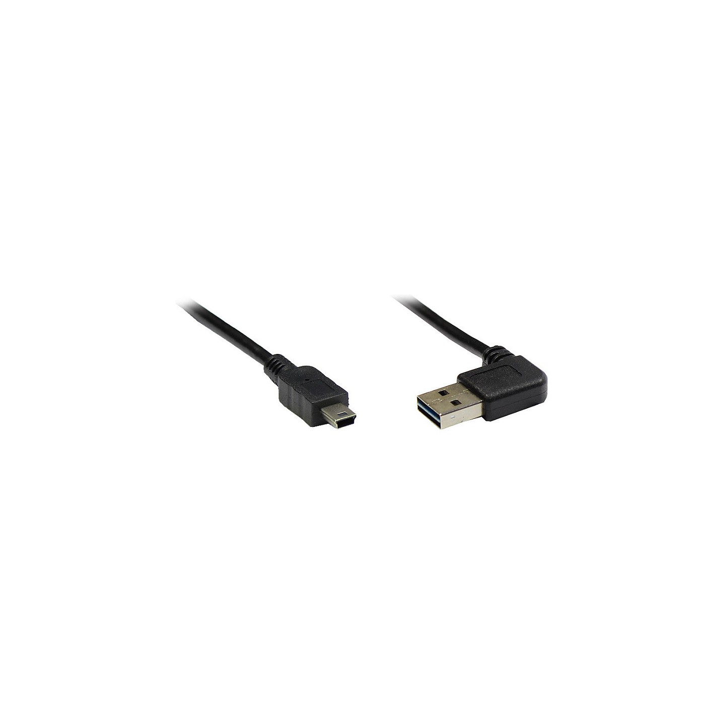 Anschlusskabel USB 2.0 EASY Stecker A an Mini B Stecker. gewinkelt. schwarz. 5m. — Buy in Cyprus with Fast Delivery